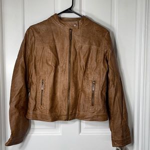 Brown leather jacket